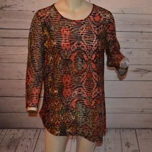 Travel Elements Burn Out Tunic Long Sleeve XL